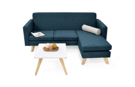 Sala Burdeos en Tela Azul + Mesa Centro Nova Modelo BURDEOS NOVA Código 526613
