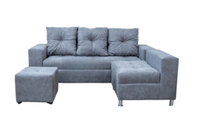 Sale en L Napoles 5 Puestos + Puff Gris Modelo Nápoles Código 546651